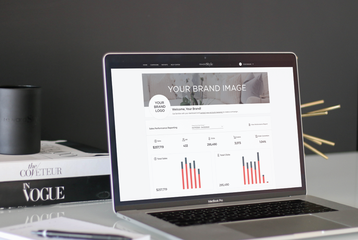 Performance data from a brand's creator campaign displayed on laptop screen