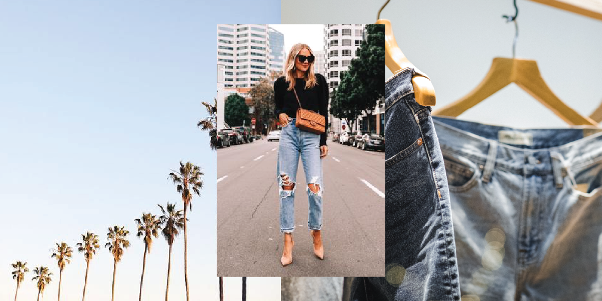 Collage of images with a variety of content Creators wearing jeans and posing for brand campaigns.